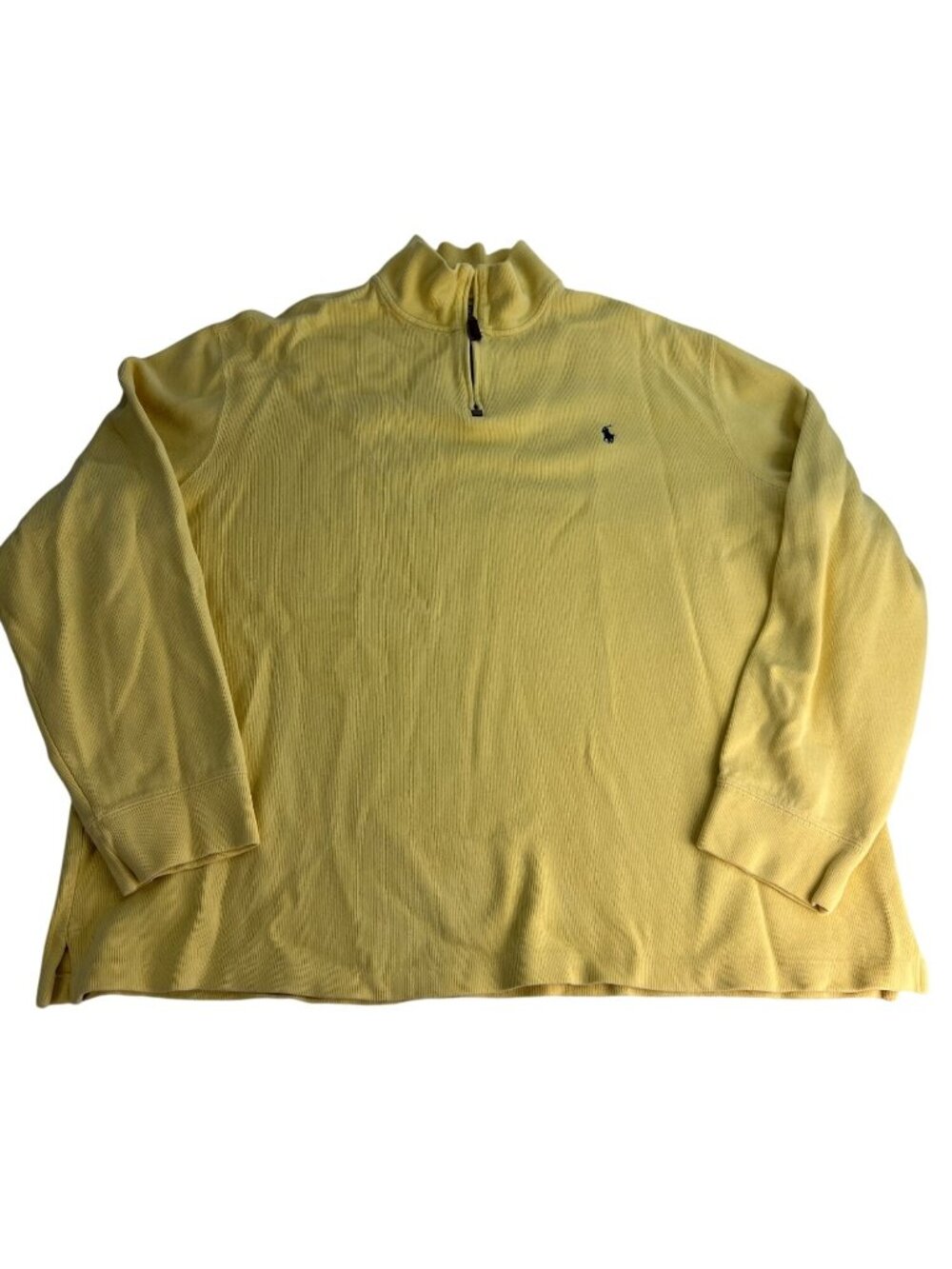 Polo Ralph Lauren Yellow 1/4 Zip Pullover Sweater XXL 100% Cotton Mens Casual We